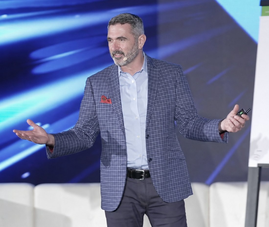 Anthony Trunzo presenting on stage